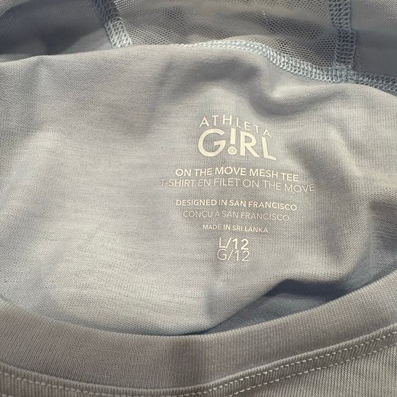 Athleta Girl Blue On the Move Mesh Short Sleeve Tee - Picture 8 of 8